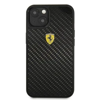 Ferrari FEHCP13SFCABK iPhone 13 mini 5.4" juodas kietas dėklas On Track Real Carbon
