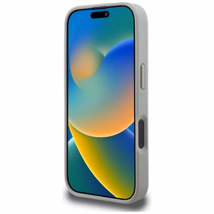 Karl Lagerfeld Grained Pattern & Logo MagSafe Dėklas for iPhone 16 Pro Max - pilkas