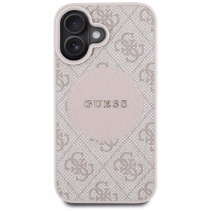 Guess 4G Circle Classic Logo MagSafe iPhone 16 dėklas telefonui - rožinis