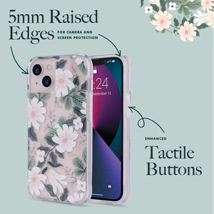 Rifle Paper Clear dėklas, skirtas iPhone 14 Plus, „Willow“ rašto