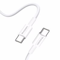 Wozinsky GaN 65W įkroviklis su USB-A ir 2xUSB-C jungtimis bei 65W USB-C kabeliu - baltas