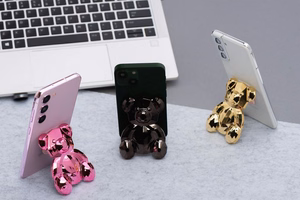 Lipnus telefono stovas BEAR - juodas