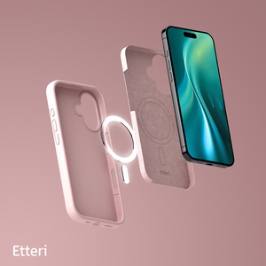 "Etteri" silikoninis magnetinis dėklas "iPhone 16 Plus" 6,7" šviesiai rožinis