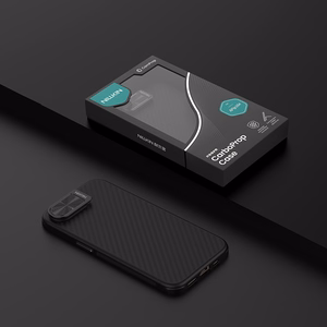 Nillkin CarboProp Magnetic dėklas with kameros dangtelis and stovas iPhone 16e / 17e - juodas