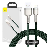 USB laidas "Lightning Baseus Cafule", 2,4 A, 1 m (žalias)