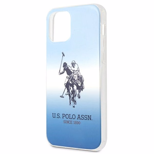 US Polo Assn. Gradient Pattern Collection dėklas, skirtas iPhone 12 mini, mėlynas