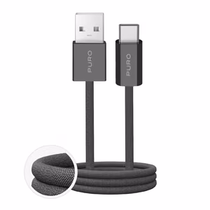 Puro Fabrik 2.0 10W Плетёный кабель USB-A - USB-C 1.5m - тёмно-зелёный