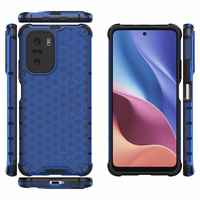 Honeycomb dėklas šarvuotas dėklas su TPU buferiu Xiaomi Redmi K40 Pro+ / K40 Pro / K40 / Poco F3 mėlynas