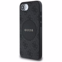Guess 4G Circle Classic Logo Magnetinis dėklas telefonui iPhone 16e - juoda