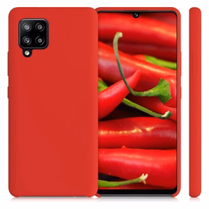 Silikoninis dėklas minkštas lankstus guminis dangtelis Samsung Galaxy A42 5G raudonas