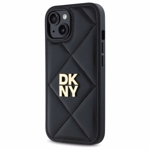 DKNY Quilted Stack Logo dėklas telefonui iPhone 15 - juodas