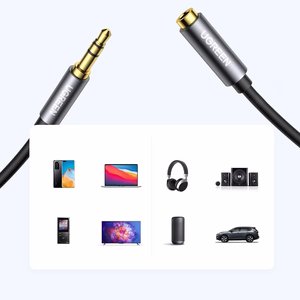 Ugreen AV118 10592 laidas 3.5 mm mini jack (kištukas) / 3.5 mm mini jack (lizdas) 1m - sidabrinis