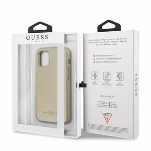Guess GUHCP12SIGLGO iPhone 12 mini 5.4" auksinis/auksinis kietas dėklas Iridescent