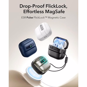 ESR Pulse Halolock MagSafe dėklas AirPods 4, juodas