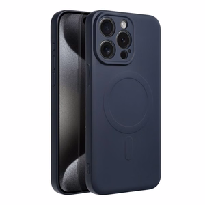 Dėklas Silicone Mag Cover (MagSafe) skirtas iPhone 15 Pro Max mėlynas