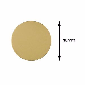 Metalo plokštelė magnetų laikikliams - apvali 40 mm auksinė