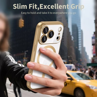 Tech-Protect MagFlex Magnetinis dėklas telefonui iPhone 17 Pro Max - skaidrus auksinis