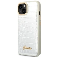 Guess GUHCP14MHGCRHS iPhone 14 Plus 6.7 "sidabrinis/sidabrinis kietas dėklas Croco Collection