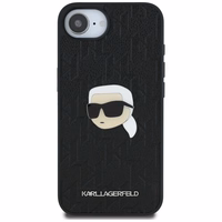 Karl Lagerfeld Monogram Karl Head Pin dėklas telefonui iPhone 16e - juodas