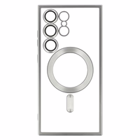 Dėklas telefonui metalinis magnetinis Samsung Galaxy S24 sidabrinis