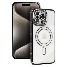 Bling Magnetinis dėklas telefonui Iphone 16 juodas