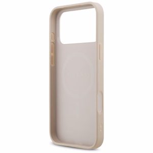 Guess 4G Small Classic Logo MagSafe dėklas, skirtas iPhone 17 Pro Max / 18 Pro Max, rožinis