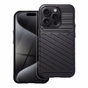 THUNDER dėklas telefonui IPHONE 15 Pro juodas