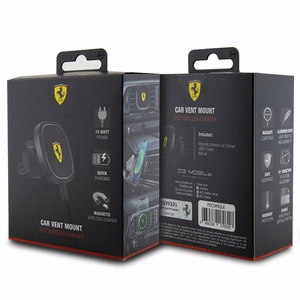 Ferrari беспроводная зарядка FECHMGLK 15Вт для решётки чёрный/чёрный 2023 Collection MagSafe