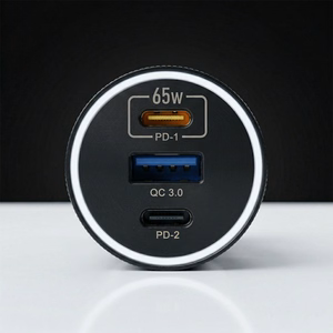 Blavec Automobilinis įkroviklis BS-06D-C Trip - USB + 2xType C - QC 3.0 18W PD 65W su Type C to Type C (CCBS06DCQ-U2CB) juodas