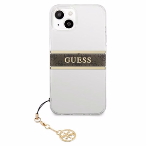 Guess GUHCP13SKB4GBR iPhone 13 mini 5.4" прозрачный жёсткий чехол 4G Brown Strap Charm
