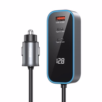 BWOO CC107 PD car įkroviklis 1x USB-C - USB-A port 30W juodas