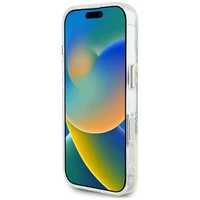 Guess IML Metal Colored Circle Classic Logo Magnetinis dėklas telefonui iPhone 16 - pilkas