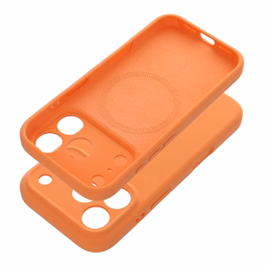 Dėklas iPhone 17 Pro Max / 18 Pro Max (žemas kameros kraštas) Forcell F-Protect Rubber Premium, suderinamas su MagSafe, oranžinis