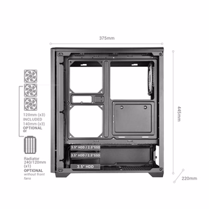 Mars Gaming MCQUANTUM kompiuterio korpusas „Midi Tower“ Juoda