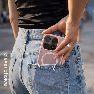 Crong Hybrid Matte Magnetic MagSafe dėklas, skirtas Xiaomi 17, rožinis