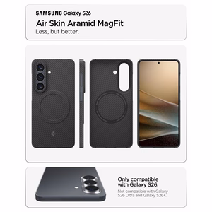 Spigen AirSkin Aramid Mag MagSafe dėklas Samsung Galaxy S26 - juodas