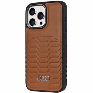Audi Sintetinės odos dėklas telefonui su Magnetine iPhone 15 Pro Max - rudas