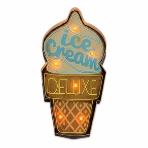 RETRO metalinė iškaba LED Ice Cream Forever Light