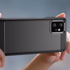 Carbon Case for Motorola Moto G Power 2023 flexible silicone carbon cover black