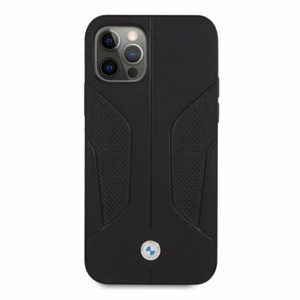 BMW odinis dėklas su perforuotais šonais iPhone 12 Pro Max - juodas