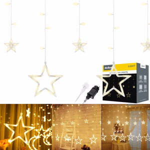 Rebel star light curtain, warm white, 230 V