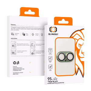 Tempered stiklas Tel Protect 95% AR+AF Full Metal kameros apsauga on camera for Iphone 17 mėlynas (camera island)