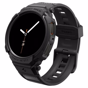 Spigen Rugged Armor Pro dirželis, skirtas „Samsung Galaxy Watch 8 44 mm“ – matinis juodas
