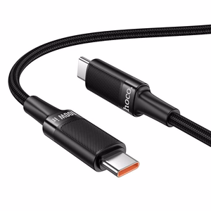 Hoco U153 Extreme USB-C–USB-C laidas, PD, 5 A, 100 W, 1,2 m – juodas