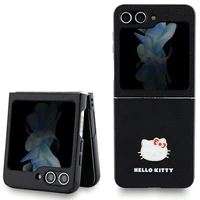 Hello Kitty Metal Logo Kitty Head dėklas Samsung Galaxy Z Flip 5 - juodas