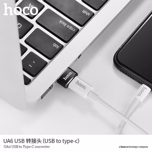 Adapteris OTG USB A į USB C Hoco UA6 juodas