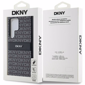 DKNY odinis Mono Stripe ir Metal Logo dėklas telefonui Samsung Galaxy S24 Ultra - juodas