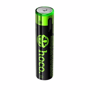 Įkraunama baterija R3 (AAA) 320 mAh su USB C + laidas USB A į 2 x USB C 2 vnt. Hoco JA4 juoda