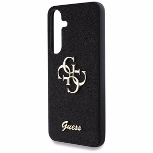 Guess Fixed Glitter Big 4G Metal Logo dėklas telefonui Samsung Galaxy S25 juodas