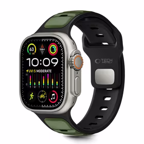 TECH-PROTECT ICONBAND LINE APPLE WATCH 8 / 9 / 10 / 11 / SE / ULTRA (44 / 45 / 46 / 49 MM) juodas/žalias